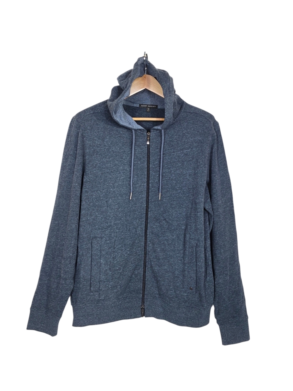 Robert Barakett Classic Zip up  Heather blue cotton Hoodie